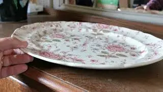 Vintage Johnson Brothers Rose Chintz China 13.5-inch Oval Platter
