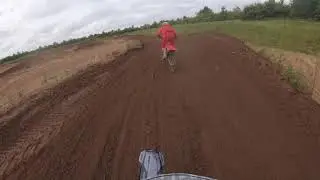 Pre race practice white rose c1 at fatcats race track Uk European motocross sand
