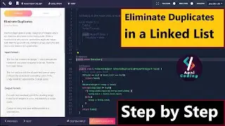 Eliminate Duplicates in Linked List || Remove duplicates in a sorted linked list ~Duplicates Remove