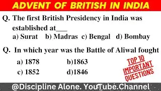 Advent of British (English) in India || MCQ Question Bank #4