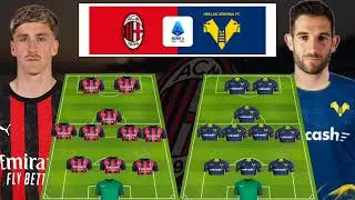 AC MILAN VS HELLAS VERONA HEAD TO HEAD PREDICTED LINEUPS 🔥 ITALY SERIE A 2025/2026