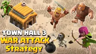 TH3 WAR Attack Strategy - 2023 | Coc TH3 WAR Attack Strategy| Clash of Clans