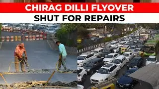Delhi: Commuters face traffic snarls as one carriageway of Chirag Dilli flyover is shut for repairs