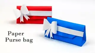 How To Make Paper gift bag? How To Make Paper Purse bag - Origami Paper Bag Tutorial - School hacks.