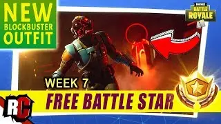 Secret Battle Star Location WEEK 7 | Fortnite (NEW Blockbuster Outfit - Blockbuster Loading Screen)