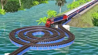 Kereta Api Menghindari Rel Keong Dan Berenang | The Train Avoids The Conch Rail And Swims