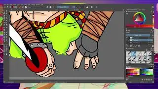 Stop Sign Samurai Concept #3 (Lollipop Lady) Coloring Time Lapse Speed Art