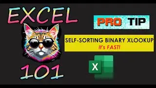 Self-Sorting Binary XLOOKUP - Greatly increase your XLOOKUP SPEED!