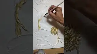 3d texture Art 🌺flower#creative #flowers #texture #gold 