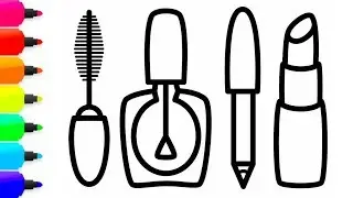 How to Draw Lipstick Drawing And Coloring Pages For Kids | Makeup box Coloring Page for Kid|Toddlers