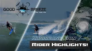 TOW FOIL SURFING HURRICANE ERIN SWELL OFFSHORE IN FLORIDA