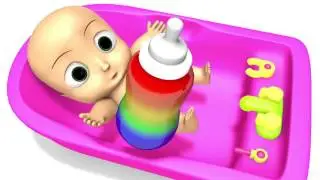 Learn Colors Baby Doll Finger Song Bath Time Bubble Gum for KID Children Nursery Rhymes