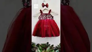 Royal red elegance for your little princess ✨#BabyFrock #ThreadBird #KidsFashion