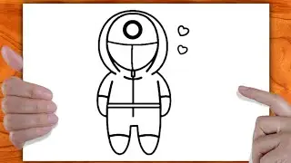 Dessin facile | comment dessiner un garde de squid game | Dessin kawaii | Dessins facile a faire