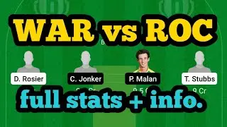 WAR vs ROC dream11 | WAR vs ROC dream11 team | WAR vs ROC dream11 prediction | WAR vs ROC vision11