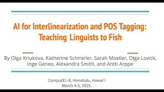 AI for Interlinearization and POS Tagging: Teaching Linguists to Fish