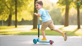 Glide with Fun! 🛴 Starbaby Kick Scooter | Adjustable Height | Safe & Colorful