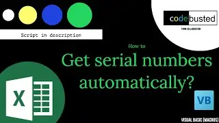 Add Serial numbers in excel by Macro || Basic to Advance Microsoft Excel