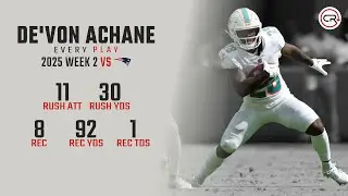 De'Von Achane Week 2 Highlights | Every Run, Target, and Catch vs Patriots