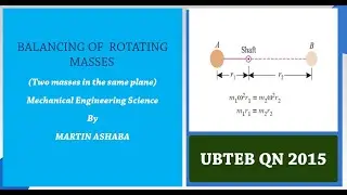 Balancing of two masses in the same plane||Static balance||UBTEB2015 QN