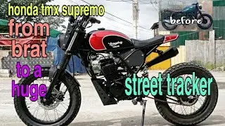 honda tmx supremo 150 from a brat to a huge street tracker #tracker #scrambler #custom #modified
