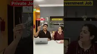 Private Job vs Government Job funny comedy husband wife comedy marriedlife couple love #viral #short