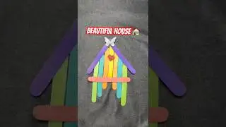 DIY Beautiful Home 🏠 Using Ice Cream Sticks!! #shorts #shortsfeed #diy #icecreamsticks #art #viral