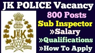 JK POLICE SI RECRUITMENT 2021 | Jammu & Kashmir Govt Jobs Vacancy 2021 @StateZob1987