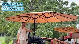 15ft Large Patio Umbrella with Base Included