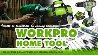 Best Cordless Drill Set Combo Kit 2024 | WORK-PRO 157PCS Power Drill Sets Review + Tool Bag!
