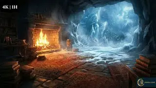 Safe Inside an Ancient Temple | Blizzard & Fire Ambience (Brown Noise)