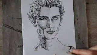 Ink Fairy Portrait in Shadows-Dark Fantasy,Gothic vibes