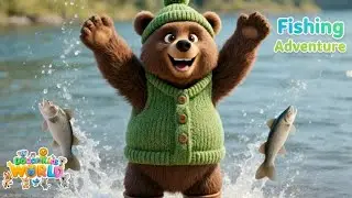 Cute Bear Fishing Song | Beni&rsquo;s Happy Salmon Adventure for Kids!