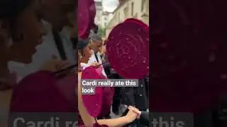 cardi b arriving at couture fashion week in paris #fashion #shorts #trending #viral #rapper