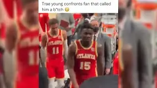 Trae Young confronts a trash talking fan 😳