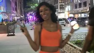 Beautiful women late night DOWNTOWN Detroit