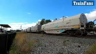 Coil Car Train NS 3282 & NS 6155 Locomotives At Fostoria Ohio