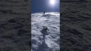 Pat the Rat skis down the Nose on Headwall