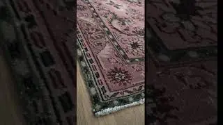 Pastel Pink Vintage Turkish Rug, Wool Woven From 70's, 6.17x10.37 ft H-2488