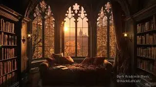 You're Studying in Fantasy Castle Library | Dark Autumn Music for Study, Reading, Writing