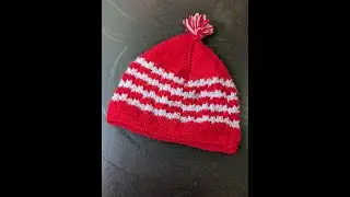 🧶 1–2 साल के बच्चे की प्यारी पिंक & व्हाइट ऊनी टोपी | Baby Cap Knitting in Hindi 👶💗