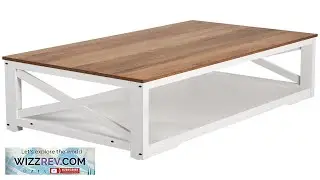3 Piece Farmhouse Coffee Table Set 40 in with 2 End Table