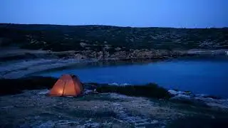 Quiet Mediterranean Camping Coast 🌌 Night Insects & Evening Stillness – Deep Sleep & Calm | Greece