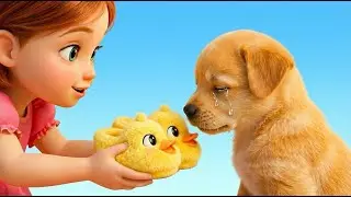 Duck Slipper Dance Party | Kitten Puppy and Girl Happy Feet Song