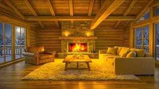 Warm Cabin Fireplace & Gentle Piano for Silent Sadness & Inner Peace