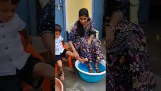 medha makes her own foot spa