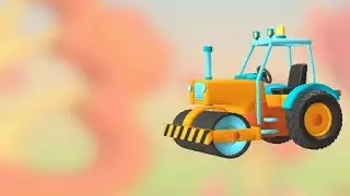Roller Fixes Broken Road | Construction Vehicles Cartoon for Kids | Road Repair Animation