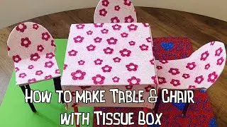 How to make Table and chair |Paper Craft | Dining Table and chairs from tissue paper box