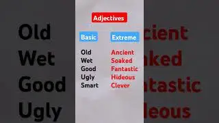 Adjectives in English grammar |  Basic vs Extreme #english #vocabulary #grammar #shorts