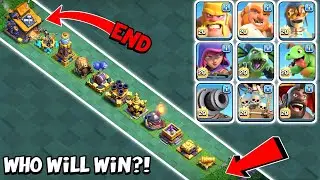 Coc Builder Base 10 Linear Defense Formation vs All Builder Base Troops | Clash of Clans